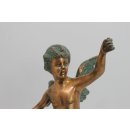 Alte evtl Antike Bronzefigur Engel Skulptur Statue Büste Antikpatina #4569