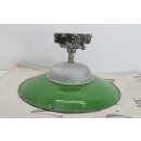 Alte Fabriklampe Emaille Lampe Gr&uuml;n Industrielampe Industrial Vintage Loft #4950