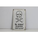 Altes Emailleschild Totenkopf Skull Emailschild 60er Jahre Fabrik Industry #5058