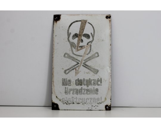 Altes Emailleschild Totenkopf Skull Emailschild 60er Jahre Fabrik Industry #5063