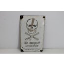 Altes Emailleschild Totenkopf Skull Emailschild 60er...