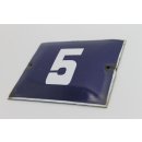 Alte Emaille Schild Hausnummer emailliert gewölbt Haustüre Plakette #5124