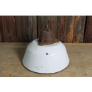 Alte Fabriklampe Emaille Lampe Wei&szlig; Industrielampe Industrial Vintage Loft #5418