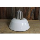 Alte Fabriklampe Emaille Lampe Wei&szlig; Industrielampe Industrial Vintage Loft #5419