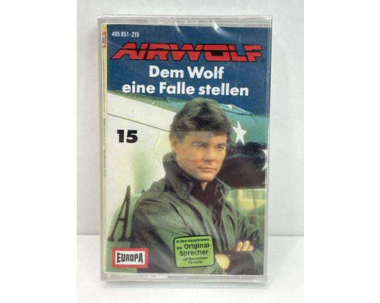 Rarit&auml;t Vintage Airwolf H&ouml;rspiel Kassette Europa OVP Neu MC Folge 15 #6415