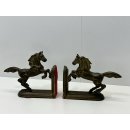 Paar Vintage Buchst&uuml;tzen Pferd Hengst Messing Figur...
