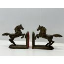 Paar Vintage Buchstützen Pferd Hengst Messing Figur Skulptur Statue #6503