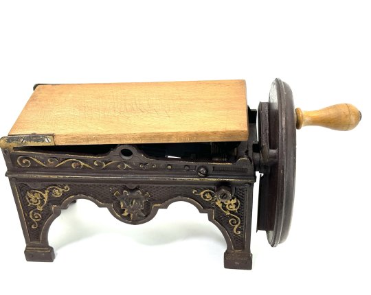 Antiker Tabakschneider Schneidemaschine Jugendstil um 1900 Gusseisen #6534