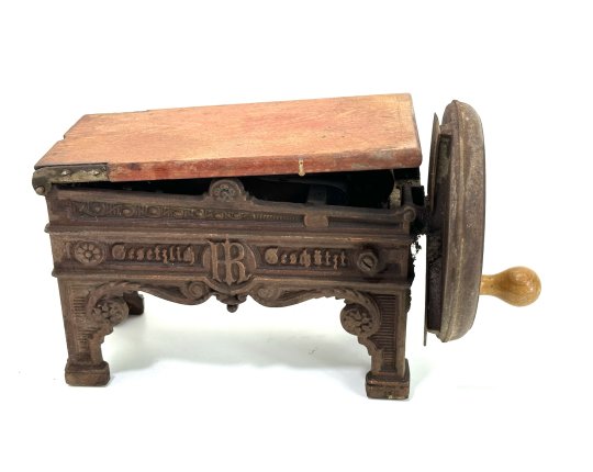 Antiker Tabakschneider Schneidemaschine Jugendstil um 1900 Gusseisen #6535