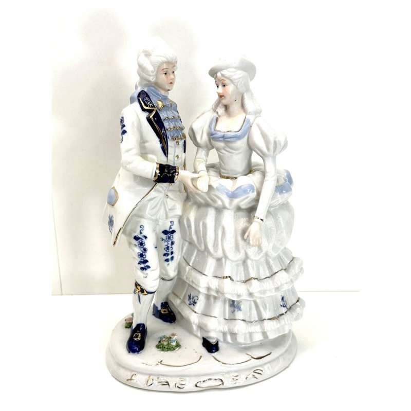 Porzellan Figur wie Royal Dux Dame Paar Rokoko Skulptur Statue Kunst , 79,00 €