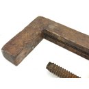 Alte antike Schraubzwinge Holz Spindel Schreiner Werkzeug Shabby Deko #6855