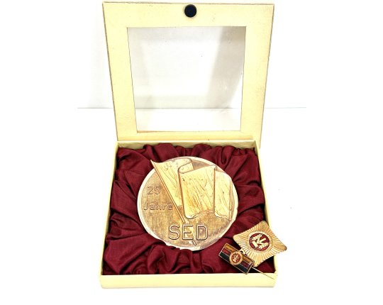 Plakette Medaille Abzeichen 25 Jahre SED Anstecker DKWH DDR Ostalgie #6890