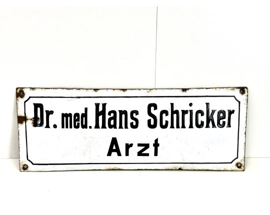 Altes Original Emailleschild Arzt Medizin Emailschild Reklame Blechschild #6904