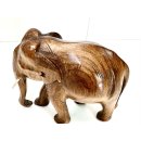 Vintage Elefant Figur Holz Tierfigur Statue Skulptur Asien Afrika Deko #7048