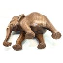 Vintage Elefant Figur Holz Tierfigur Statue Skulptur Asien Afrika Deko #7048