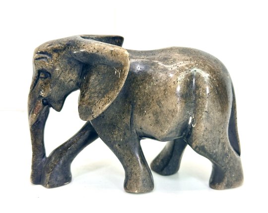 Vintage Elefant Figur Stein Tierfigur Statue Skulptur Asien Afrika Deko #7055