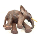 Vintage Elefant Figur Holz Tierfigur Statue Skulptur Asien Afrika Deko #7057