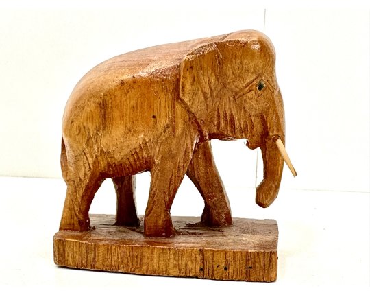 Vintage Elefant Figur Holz Tierfigur Statue Skulptur Asien Afrika Deko #7060