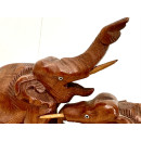 Vintage Elefant Figur Holz Tierfigur Statue Skulptur Asien Afrika Deko #7064
