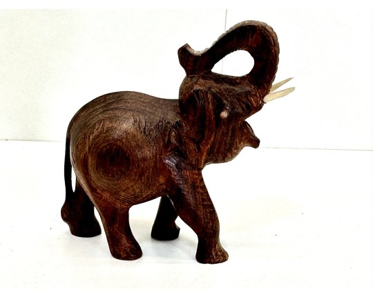 Vintage Elefant Figur Holz Tierfigur Statue Skulptur Asien Afrika Deko #7068