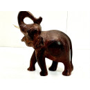 Vintage Elefant Figur Holz Tierfigur Statue Skulptur Asien Afrika Deko #7068