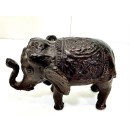 Vintage Elefant Figur Metall Tierfigur Statue Skulptur Asien Afrika Deko #7069