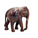 Vintage Elefant Figur Holz Tierfigur Statue Skulptur Asien Afrika Deko #7072