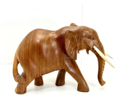 Vintage Elefant Figur Holz Tierfigur Statue Skulptur Asien Afrika Deko #7076