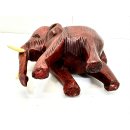 Vintage Elefant Figur Holz Tierfigur Statue Skulptur Asien Afrika Deko #7077