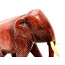 Vintage Elefant Figur Holz Tierfigur Statue Skulptur Asien Afrika Deko #7077