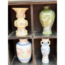 Japan Miniatur Porzellan Vase Gef&auml;&szlig; Vintage Setzkasten Asiatika Handbemalt #7118