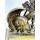 Antike Bronzefigur Taschenuhr St&auml;nder Ritter Helm Skulptur  Antiquariat #7152