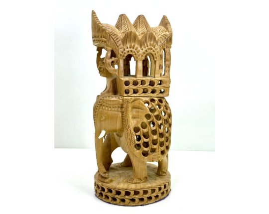 Vintage Elefant Figur Holz Tierfigur Statue Skulptur Asien Afrika Deko #7408