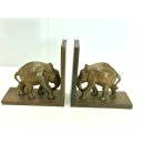 Vintage Elefant Buchstützen Holz Tierfigur Skulptur...