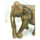 Vintage Elefant Figur Holz Tierfigur Statue Skulptur Asien Afrika Deko #7420