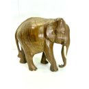 Vintage Elefant Figur Holz Tierfigur Statue Skulptur Asien Afrika Deko #7421