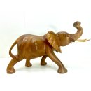 Vintage Elefant Figur Holz Tierfigur Statue Skulptur Asien Afrika Deko #7422