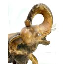 Vintage Elefant Figur Holz Tierfigur Statue Skulptur Asien Afrika Deko #7424