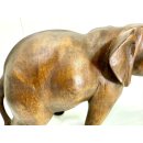 Vintage Elefant Figur Holz Tierfigur Statue Skulptur Asien Afrika Deko #7426