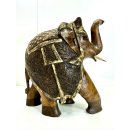 Vintage Elefant Figur Holz Tierfigur Statue Skulptur Asien Afrika Deko #7428