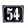 Altes Emaille Schild Hausnummer 54 emailliert Hausnummernschild Schwarz #7463