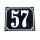 Altes Emaille Schild Hausnummer 57  emailliert Hausnummernschild Schwarz #7464