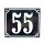 Altes Emaille Schild Hausnummer 55 emailliert Hausnummernschild Schwarz #7482