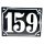 Altes Emaille Schild Hausnummer 159 emailliert Hausnummernschild Schwarz #7508