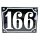 Altes Emaille Schild Hausnummer 166 emailliert Hausnummernschild Schwarz #7509