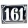 Altes Emaille Schild Hausnummer 161 emailliert Hausnummernschild Schwarz #7510