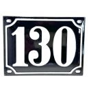 Altes Emaille Schild Hausnummer 130 emailliert Hausnummernschild Schwarz #7514