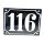 Altes Emaille Schild Hausnummer 116 emailliert Hausnummernschild Schwarz #7519
