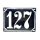 Altes Emaille Schild Hausnummer 127 emailliert Hausnummernschild Schwarz #7525