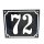 Altes Emaille Schild Hausnummer 72 emailliert Hausnummernschild Schwarz #7604